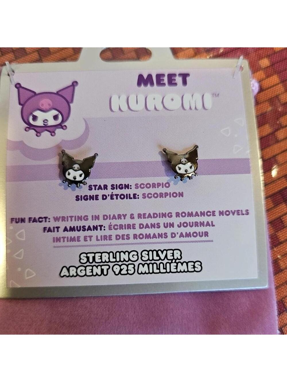 Sanrio Kuromi sterling silver earrings